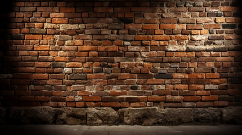 Weathered brick wall rough and solid material generated by AI