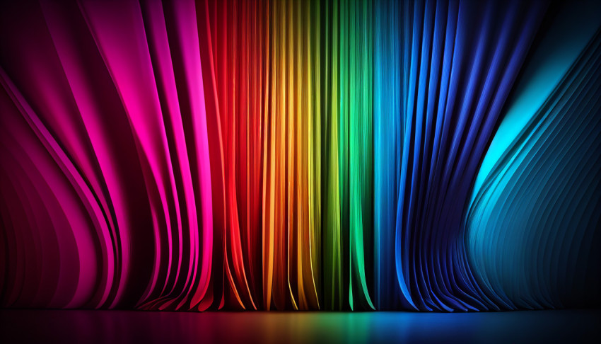 A colorful wave wallpaper with a dark background