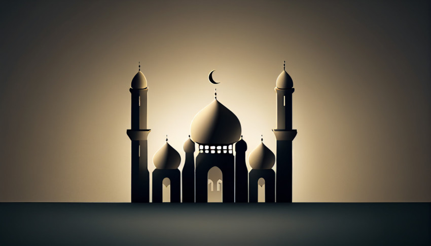 Minimalist Eid background, HDR, 8K, High Resolution