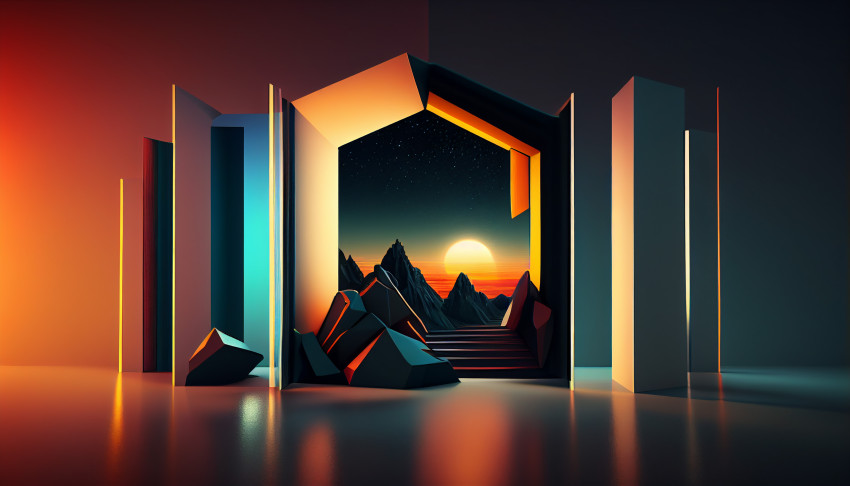 A planet with a moon and planets